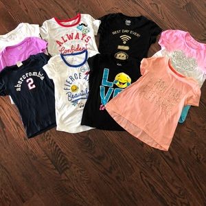 9 Justice Abercrombie GAP tshirts size 8